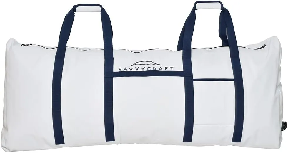 Savvycraft Soft Insulated Fishing Bag, Waterproof Leakproof Fish Storage Insulated Bag with Easy Grip Handles, White 48" L x 10" W x 20" H