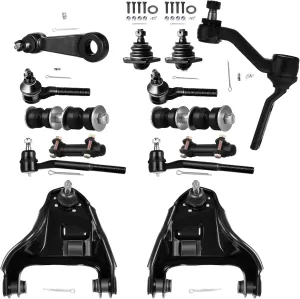 SCITOO 14pcs 4WD Suspension Kit For 1998-2004 For Chevy S10 1998-2005 Blazer 1998-2004 For GMC Sonoma 1998-2001 Jimmy w/Suspension Parts Upper Control Arm Ball Joint Sway Bar Link Tie Rod End