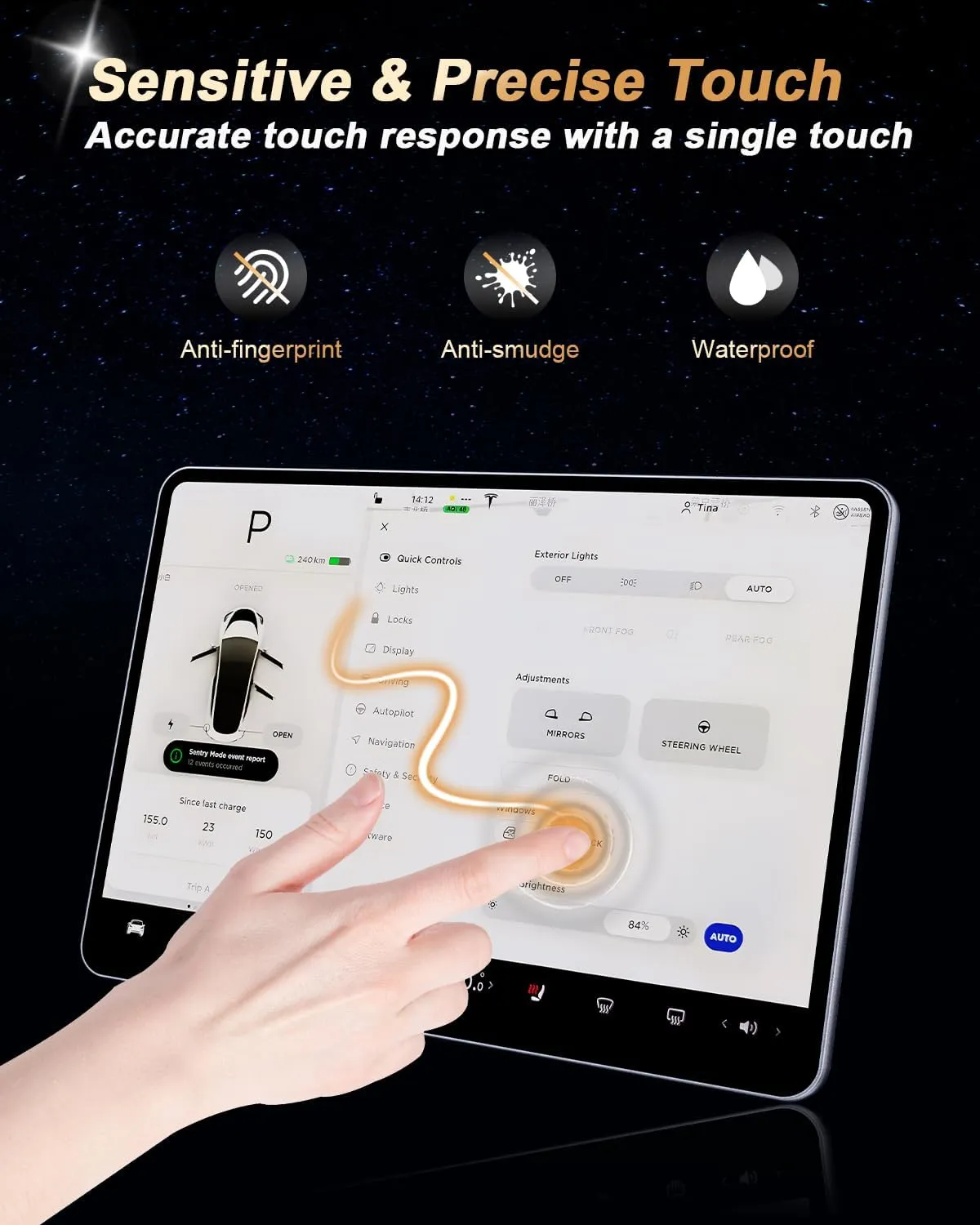Screen Protector 2 Pcs For 2023-2025 Lexus RX350 & TX350,14-Inch Nano-film Navigation Screen Protector For 2023-2025 RX350/350h/500h & TX350/500h Accessories Anti-fingerprint- HD Clear & Easy to Install(2 Packs)