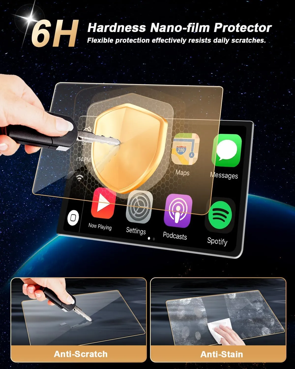 Screen Protector 2 Pcs For 2023-2025 Lexus RX350 & TX350,14-Inch Nano-film Navigation Screen Protector For 2023-2025 RX350/350h/500h & TX350/500h Accessories Anti-fingerprint- HD Clear & Easy to Install(2 Packs)