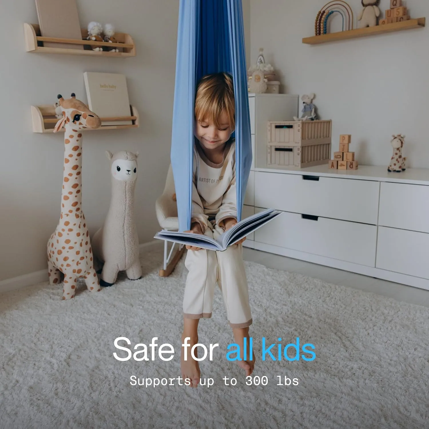 Sensory Swing Indoor & Outdoor - Cotton Spandex Polyester Unique Composition | Kid Swing - Kids Hammock | 59"x59" Swing | Therapy Swing for Kid and Adult Holds Up to 300lbs | Kids Swing
