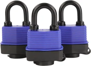 SEPOX® Out-Door Padlock,44mm 1.75" Premier Weather-Proof Padlock Keyed-Alike, Heavy-Duty Water-Proof Security for Storage, Gates, Boats, Marine, Fence, 3Pcs of Locks 6Pcs of Same Key Convenience