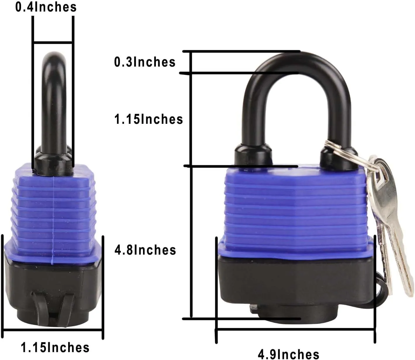 SEPOX® Out-Door Padlock,44mm 1.75" Premier Weather-Proof Padlock Keyed-Alike, Heavy-Duty Water-Proof Security for Storage, Gates, Boats, Marine, Fence, 3Pcs of Locks 6Pcs of Same Key Convenience