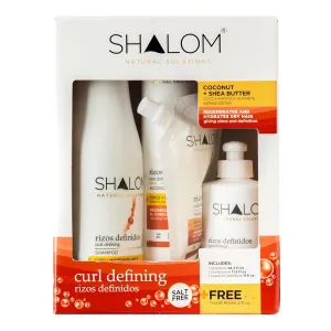 SHALOM Curl Defining Complete Kit with Coconut & Shea Butter - 25 fl oz Shampoo, 12 fl oz Conditioner, 2 fl oz Hair Mask, 9 fl oz Leave-in Conditioner - Salt, Sulfate & Paraben Free