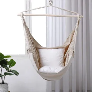 Sherwood Home Indoor and Outdoor Hammock Chair Swing - Natural Beige