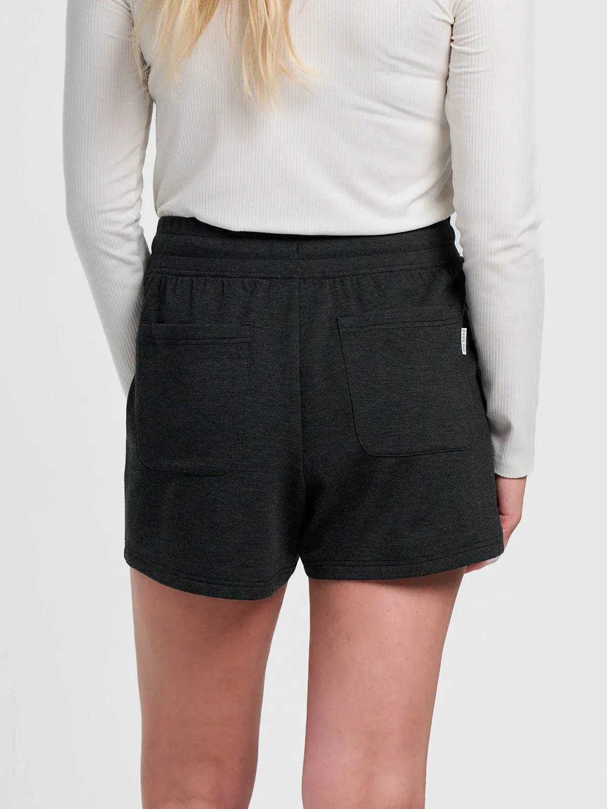 Short *00% satisfaction Lightweight Fleece Black Women's Bamboo Heather Unique collection -