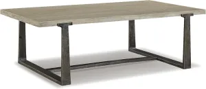 Signature Design by Ashley Dalenville Contemporary Rectangular Coffee Table, Gray & Antiqued Pewter-Tone Finish
