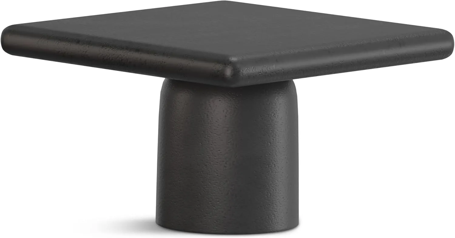 SIMPLIHOME Zachary Coffee Table 2-Piece Set in Graphite and Black Nickel, 20.75-inch Square, Cast Aluminum Modern Industrial Tables for Living Room, Assembled