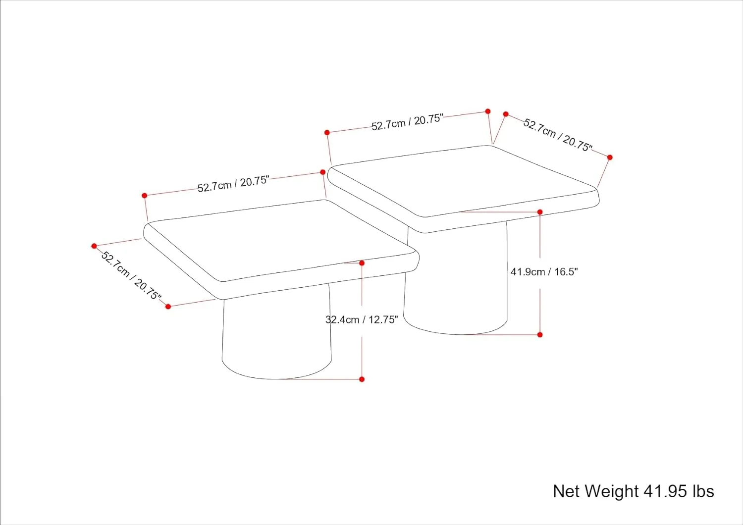 SIMPLIHOME Zachary Coffee Table 2-Piece Set in Graphite and Black Nickel, 20.75-inch Square, Cast Aluminum Modern Industrial Tables for Living Room, Assembled