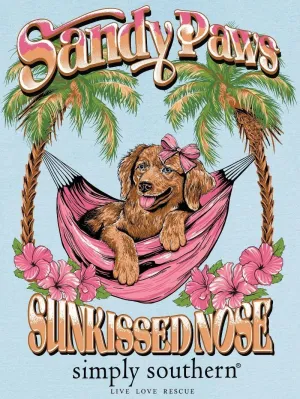 Simply Southern Sandy Paws Sunkissed Nose - Dog - Palm Trees - Adult T-Shirt