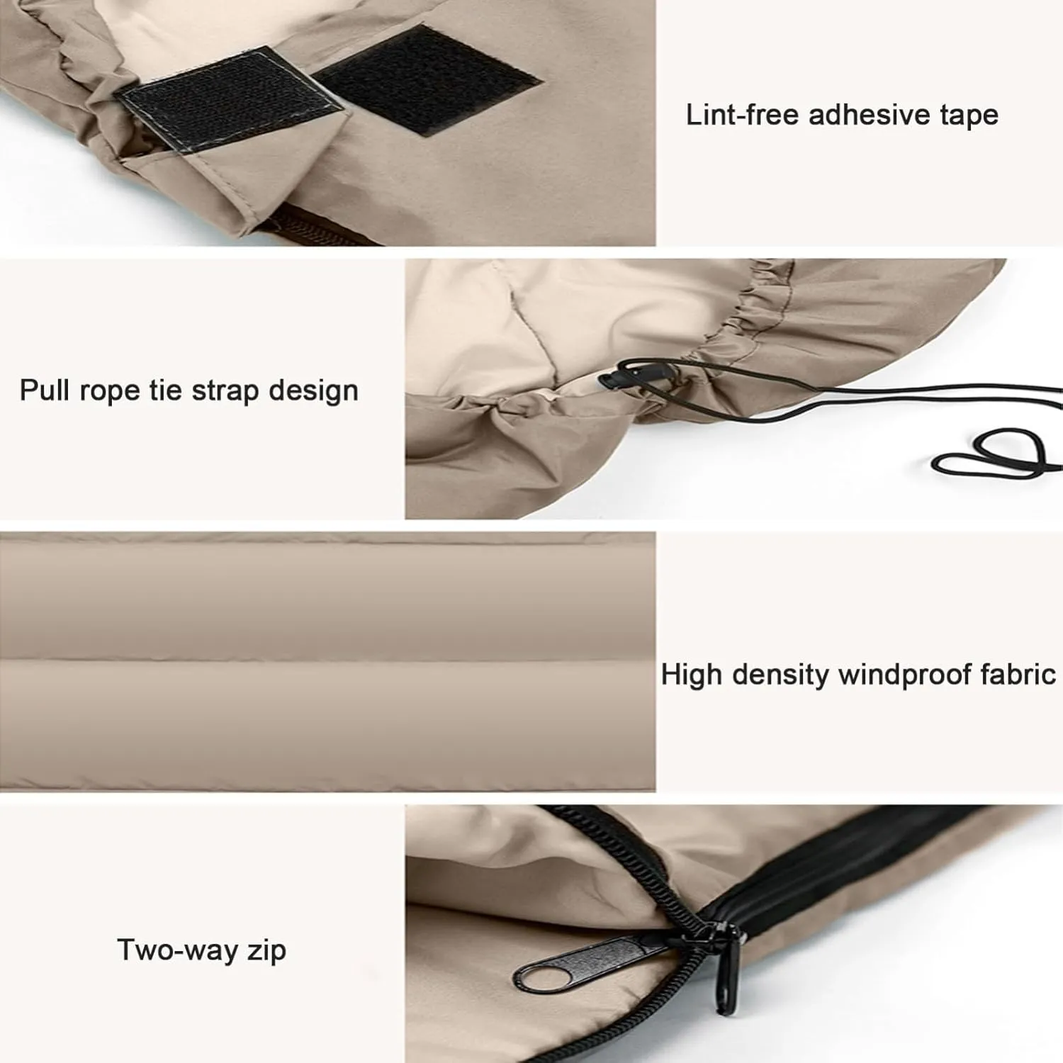 Single Camping Sleeping Bag, 3-4 Seasons Warm Cold Weather Lightweight Sleeping Bag with Compression Sack for Adults