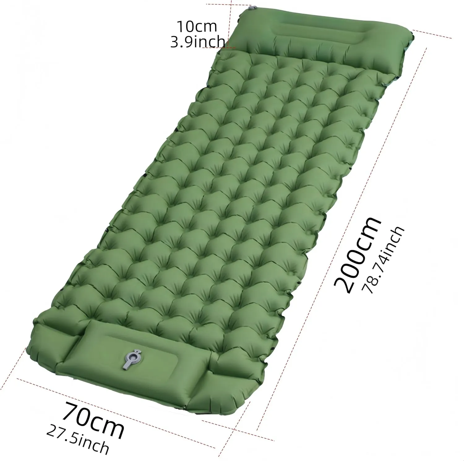 Single Inflatable Sleeping Mattress 3.9 Inch Thickness Sleeping Pad with Pillow Quick Inflation Ultralight Portable Camping Sleeping Bed for Backpacking, Hiking (Orange)