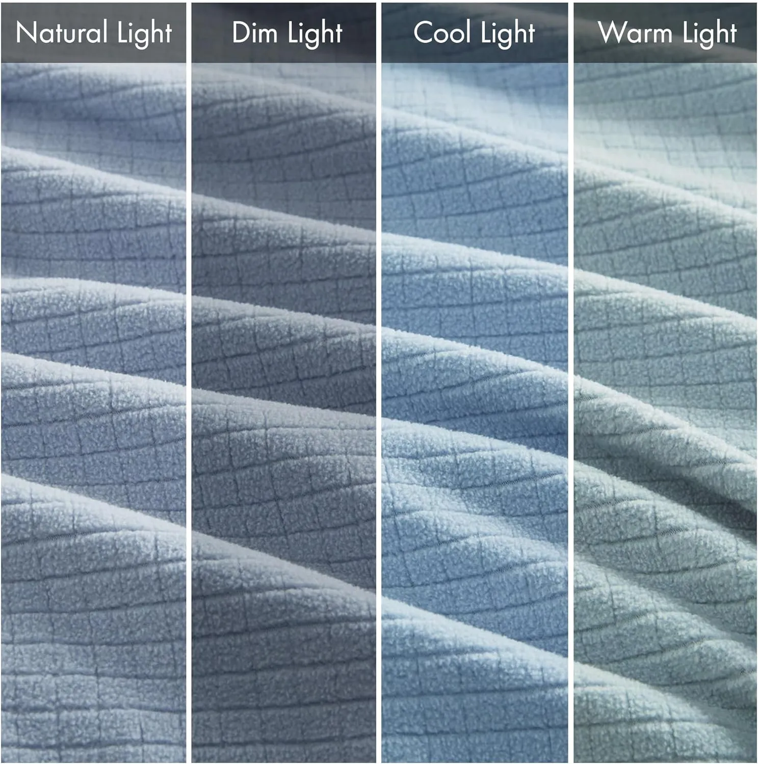 Sleep Philosophy True North Twin Luxury Cozy Microfleece Blanket Grid Pattern Reversible Soft & Warm, All Season Lightweight Twin Blanket, Farmhouse Room Décor Summer Blanket, Twin, Blue