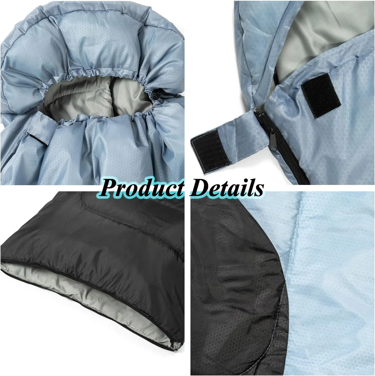 Sleeping Bag - 3 Seasons for Adults Kids Boys Girls Camping Hiking - Warm Cold Weather Lightweight Portable with Compression Bag for Backpacking in Spring, Summer, Fall and Winter