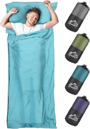 Sleeping Bag Liner, Adult Sleep Sack & Travel Sheets, Lightweight Single and Portable Camping Sleeping Bag Liners - Ideal for Traveling, Hostels and Camping