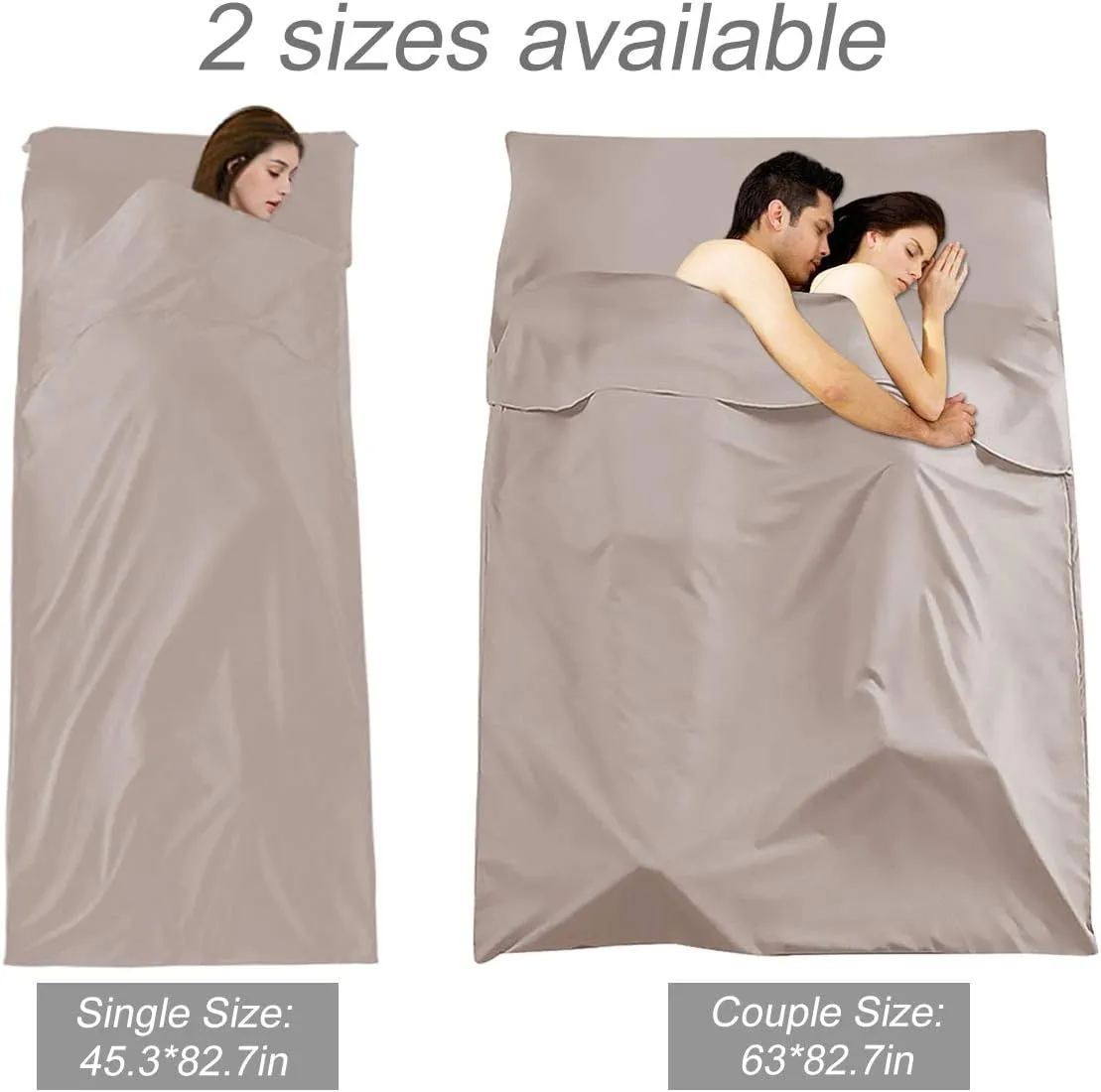 Sleeping Bag Liner Travel Camping Sheet, Lightweight Portable Sleeping Sheets for Outdoor Travel Backpacking Hiking Picnics Hotels