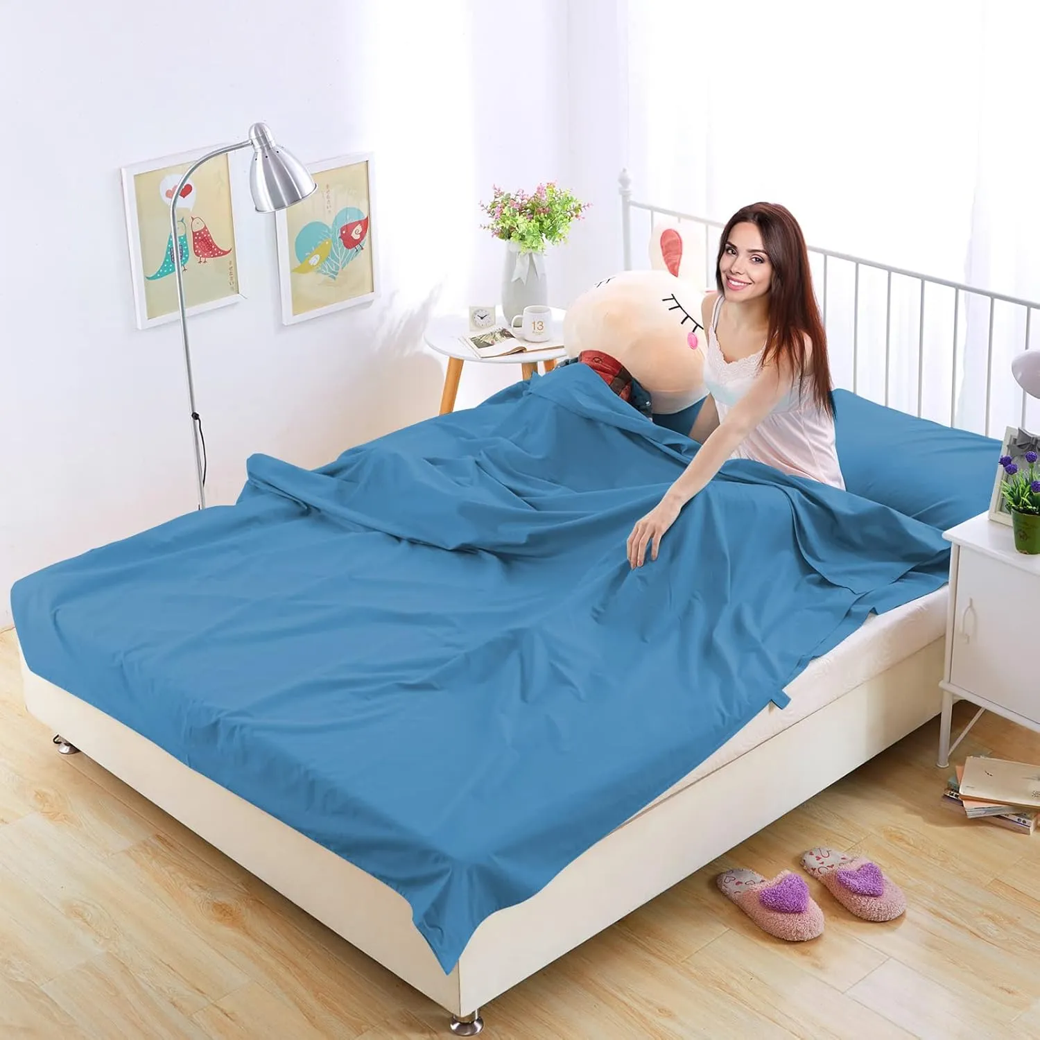 Sleeping Bag Liner,Lightweight Single/Double Sleep Sack,Camping & Travel Sheets for Adults,Premium Soft Hotel Sheet for Outdoor Traveling Hiking Hotel Picnics