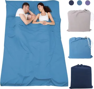 Sleeping Bag Liner,Lightweight Single/Double Sleep Sack,Camping & Travel Sheets for Adults,Premium Soft Hotel Sheet for Outdoor Traveling Hiking Hotel Picnics