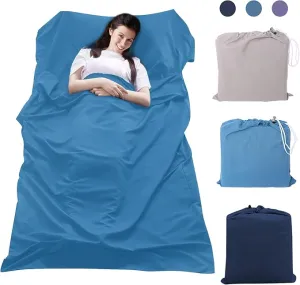 Sleeping Bag Liner,Lightweight Single/Double Sleep Sack,Camping & Travel Sheets for Adults,Premium Soft Hotel Sheet for Outdoor Traveling Hiking Hotel Picnics