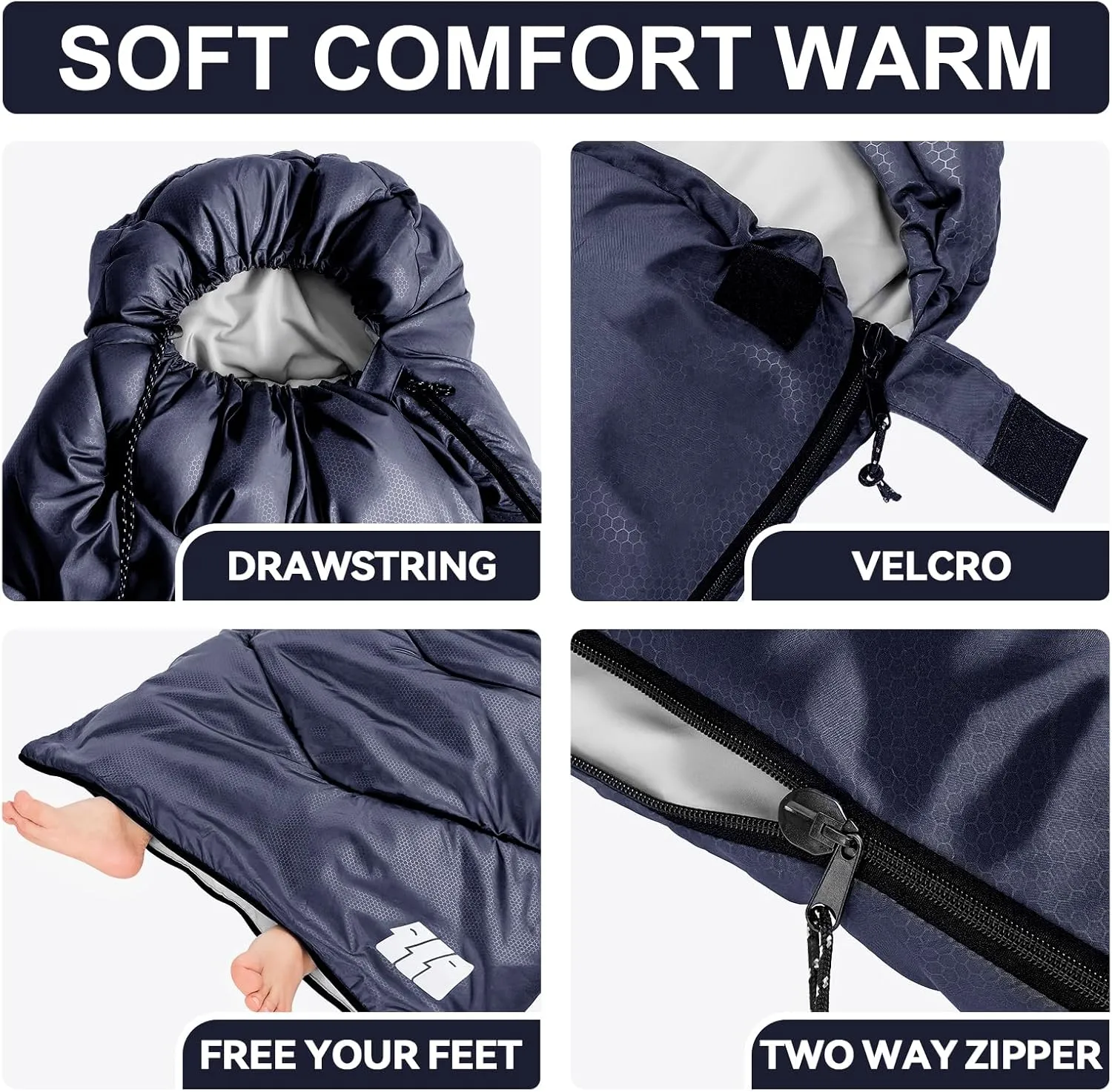Sleeping Bags for Adults Warm Weather, Waterproof, Lightweight Backpacking Camping 3 Seasons Sleeping Bag with Compression Sack Camping Essentials Gear