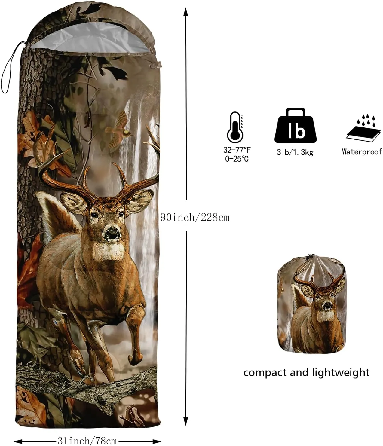 Sleeping Bags for Girls Adults, 3 Season Warm Cool Weather,Lightweight Waterproof Sleeping Outdoors, Camping Gear Equipment