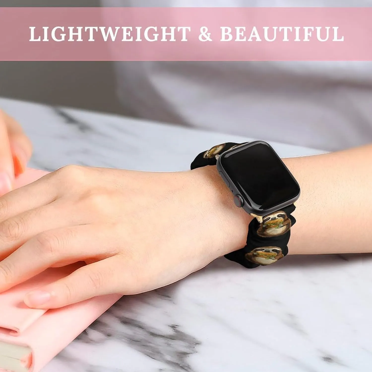 Sloth Eating A Sandwich Fashion Watch Strap Scrunchies Wristbands Compatible With IWatch Series