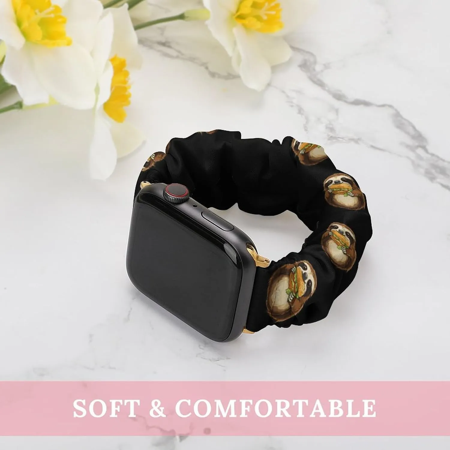 Sloth Eating A Sandwich Fashion Watch Strap Scrunchies Wristbands Compatible With IWatch Series
