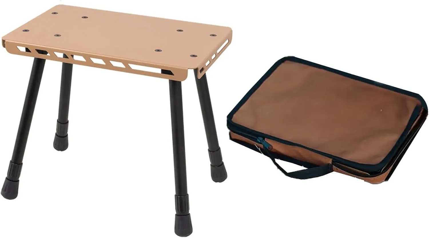 Small Aluminum Alloys Table Chair Prorable Folding Small Chair for Picnics Light 2 in 1 Outdoor Foldable Table Stool