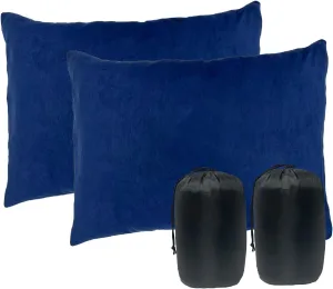 Small Camping Pillow, 12 x 16 Inch Lightweight Portable Compressible Backpacking Pillows for Outdoor Travel Hiking Sleeping, Navy 2 Pack