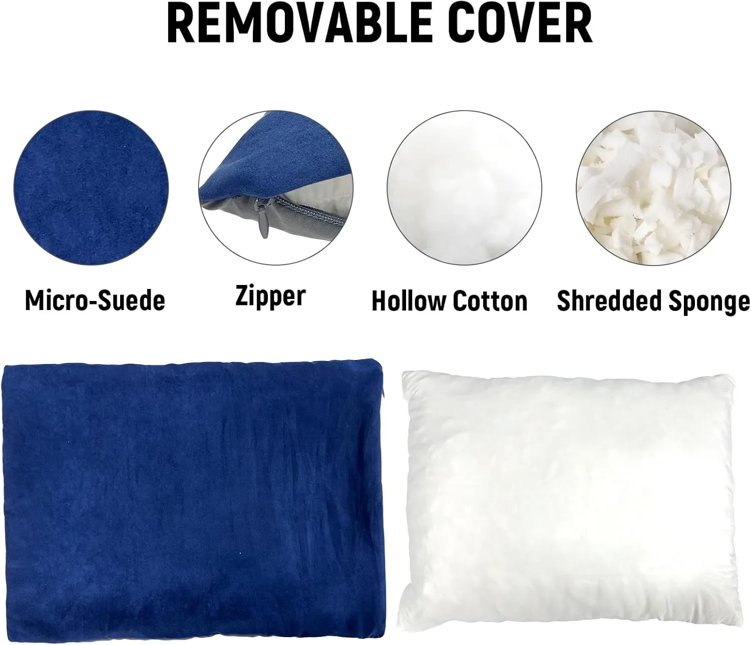 Small Camping Pillow, 12 x 16 Inch Lightweight Portable Compressible Backpacking Pillows for Outdoor Travel Hiking Sleeping, Navy 2 Pack