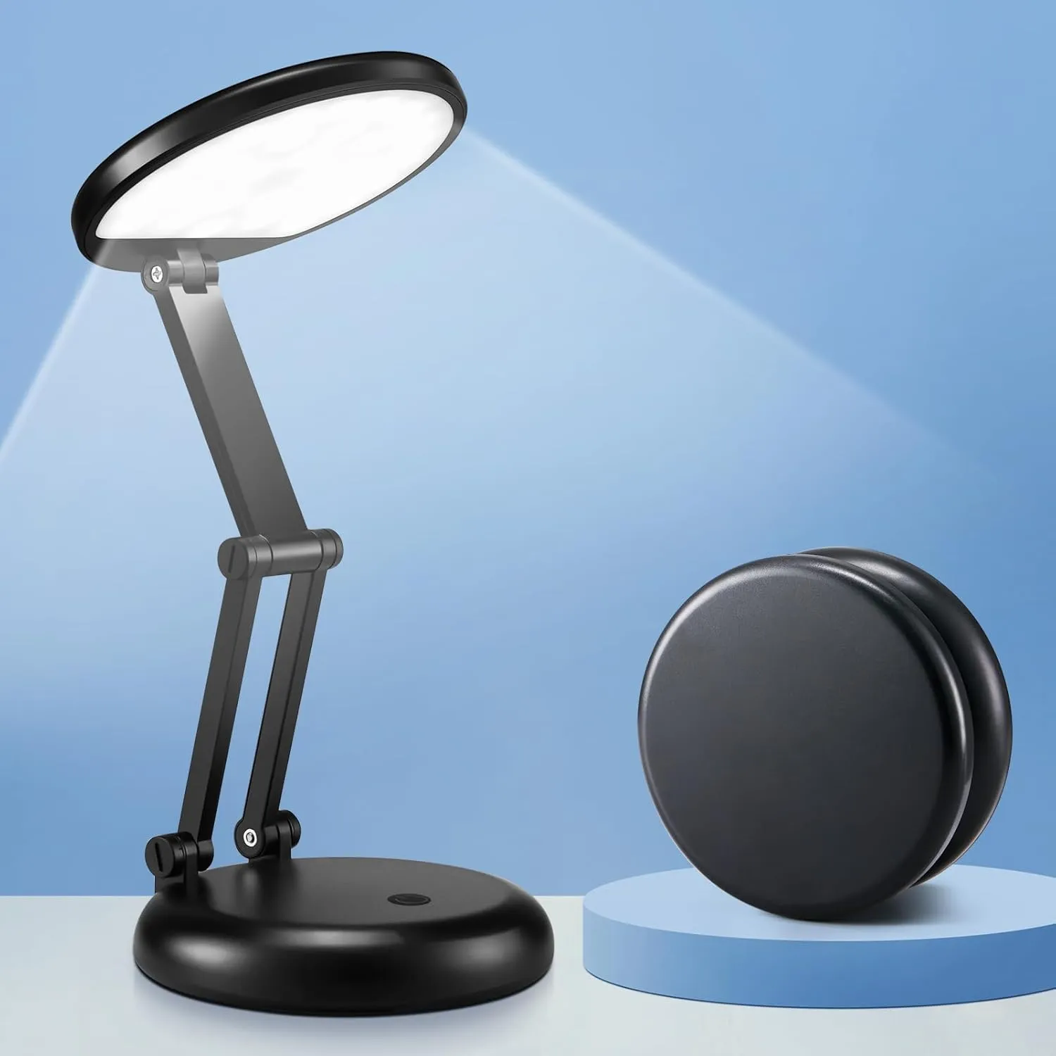 Small Table Lamp Rechargeable 3600mAh, Foldable Cordless Table Lamps Rechargeable, Portable & Dimmable Desk Lamps for Home Office, 9 Brightness Rechargeable Table Lamps,LED Desk Light Table Desk Light