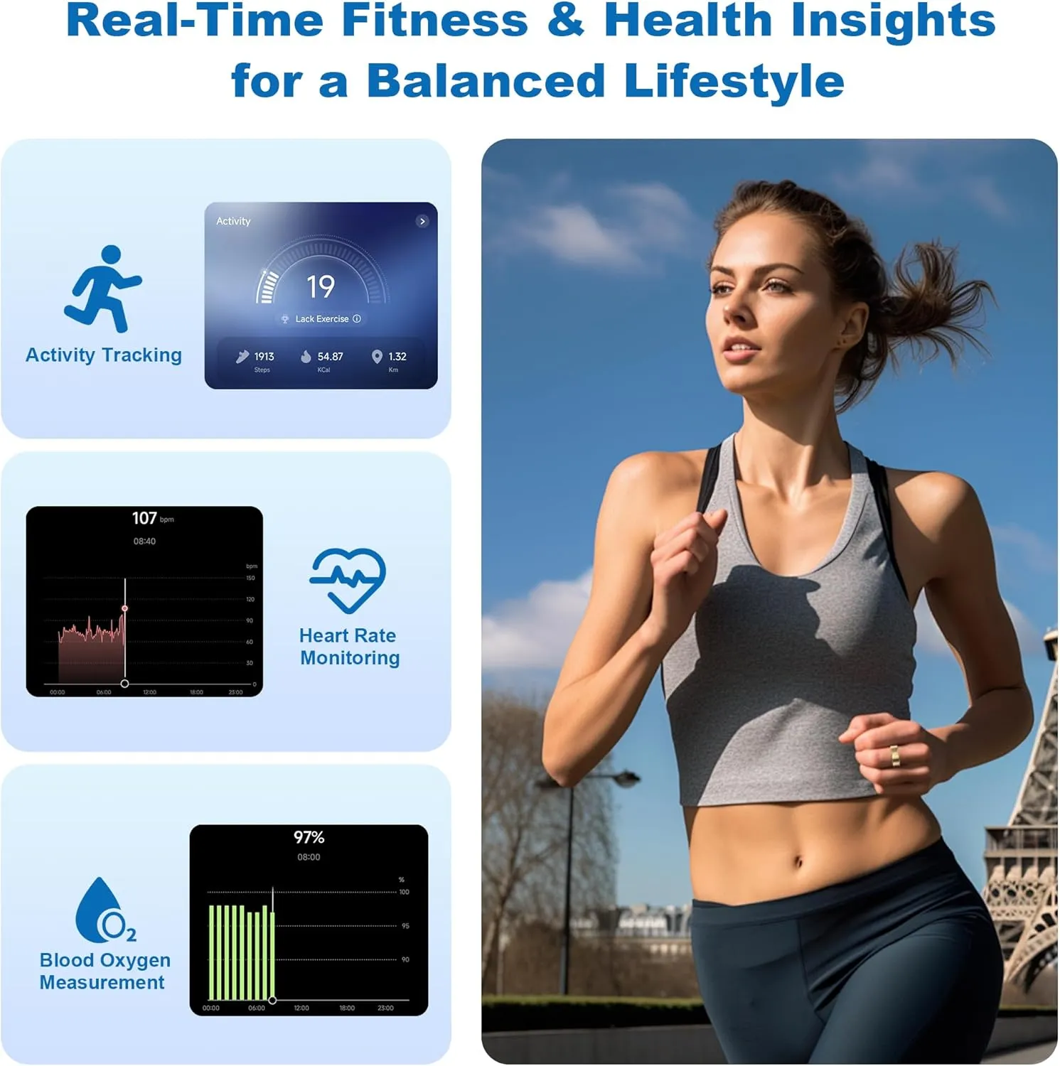 Smart Ring-Size First Before You Buy, No APP Subscription,7-10 Days of Use,Sleep & Activity Real-Time Monitor, Stress/Heart Rate/SPO₂ Tracker, Compatible with iOS and Android (Rose Gold, 10)