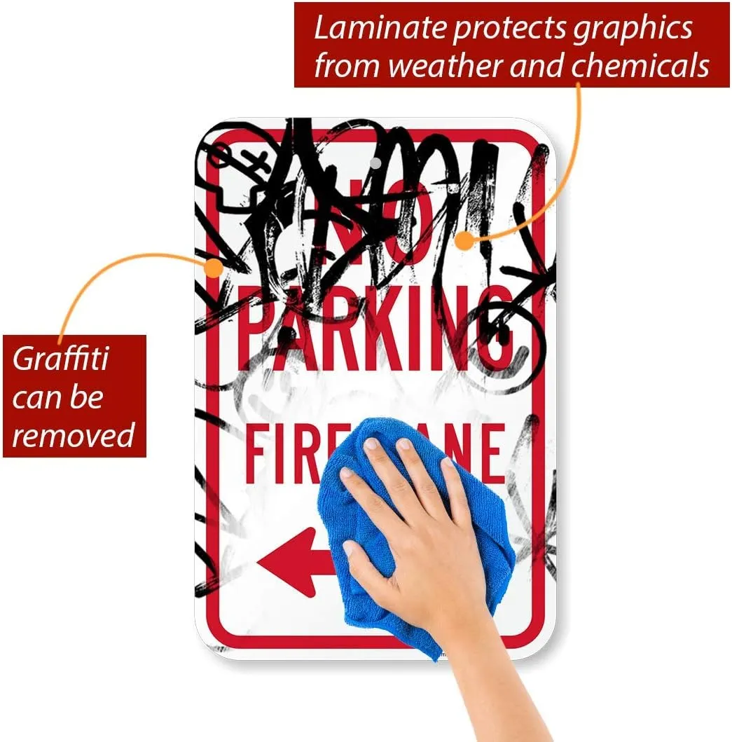 SmartSign "Fire Lane - No Parking" Official Colorado Sign with Bidirectional Arrow | 12" x 18" Aluminum