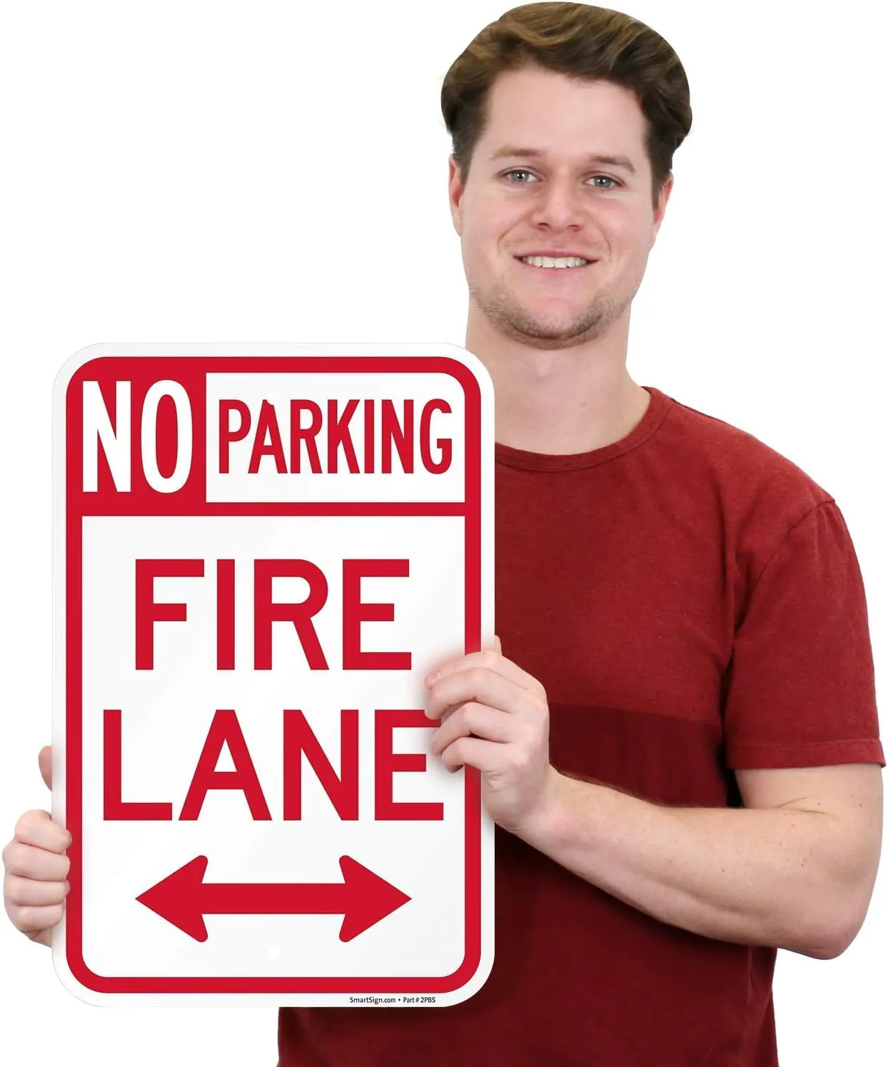 SmartSign "Fire Lane - No Parking" Official Colorado Sign with Bidirectional Arrow | 12" x 18" Aluminum