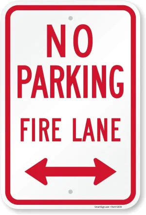 SmartSign "Fire Lane - No Parking" Official Colorado Sign with Bidirectional Arrow | 12" x 18" Aluminum