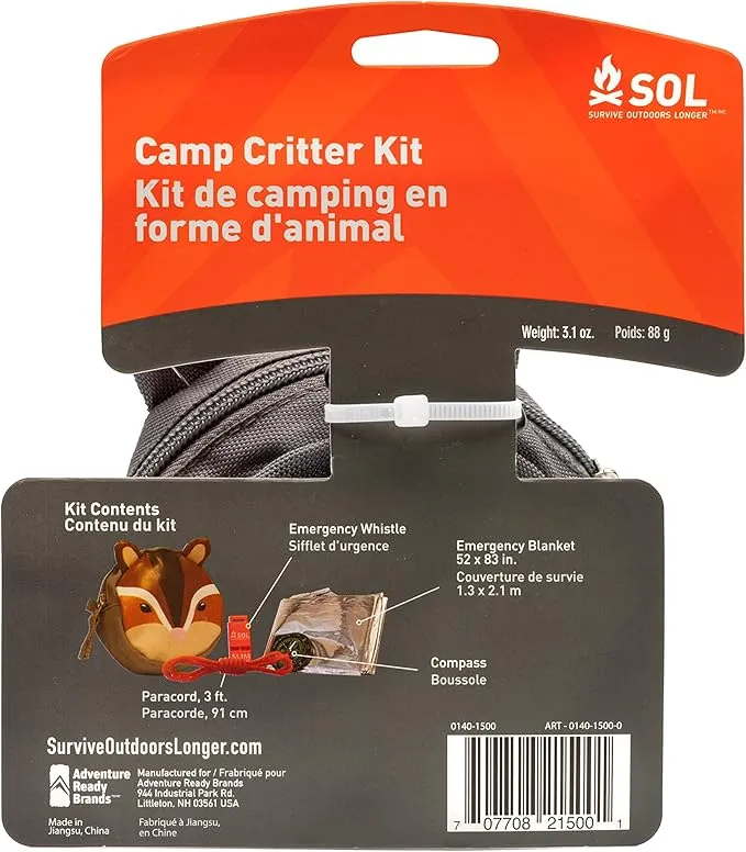 S.O.L. Survive Outdoors Longer S.O.L. Camp Critter Kit Chipmunk - (Pack of 2)