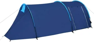 Spacious Waterproof Camping Tent for 4 People, Quick Setup, Lightweight Design for Outdoor Adventures, Navy Blue/Light Blue