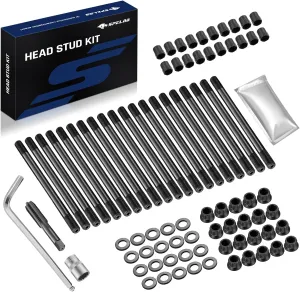 SPELAB 6.0L V8 Head Stud Replacement Kit Compatible with Ford 2003-2007 Powerstroke Diesel Cylinder with Studs and Nuts, Cylinder Head Stud Assembly Kit & Assembly Lubricant