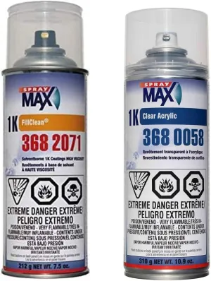 SprayMax 1K Paint Kit For Bnsf Railway BNSF Yellow F63YL0103 Includes One Can of Basecoat Paint and One Clearcoat Can
