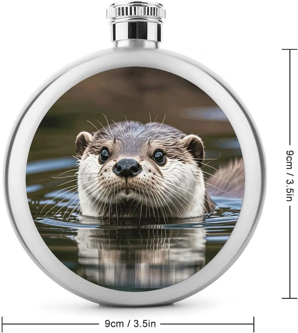 Stainless Steel Wine Bottle Liquor Container Cute Otter Print Leak Proof Hip Flask Durable for Camping Hiking Travel Festivals