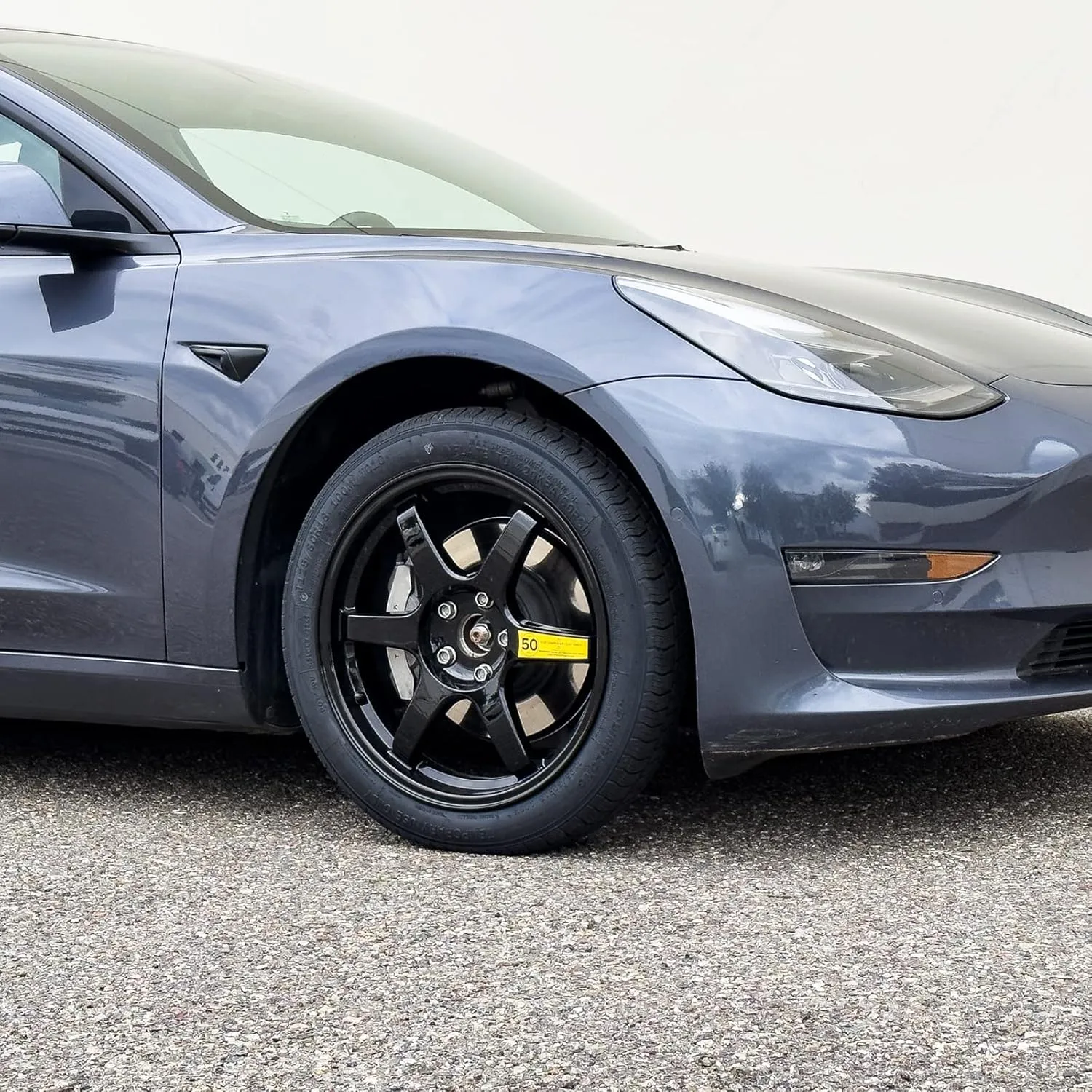 StanceMagic Complete Spare Wheel and Tire Compatible with 2017  Tesla Model 3 Performance Trim with 20" Wheels - Includes 18x4 Rim, 135/80R18 Tire, Scissor Jack, Tire Iron, Sockets, Carrying Bag