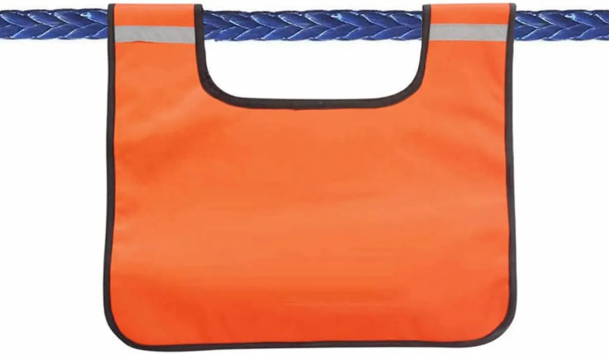Strong Durable PVC Winch Rope Damper Blanket with Pocket - Off-Road Recovery Winch Weight Bag for Enhanced Safety - Orange
