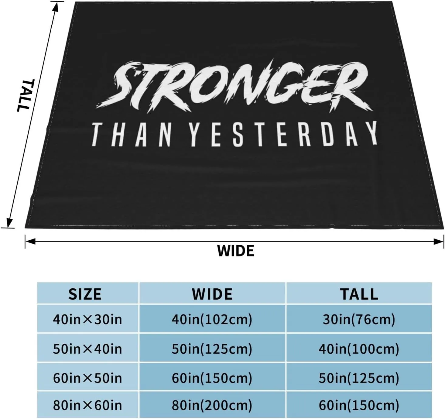 Stronger Than Yesterday - Bodybuilding 60"X50" Flannel Blanket - 100% Soft Polyester, Lightweight and Warm, Suitable for Families, Camping, Travel