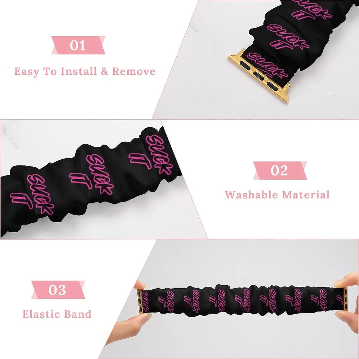Suck It Fashion Watch Strap Scrunchies Wristbands Compatible With IWatch Series
