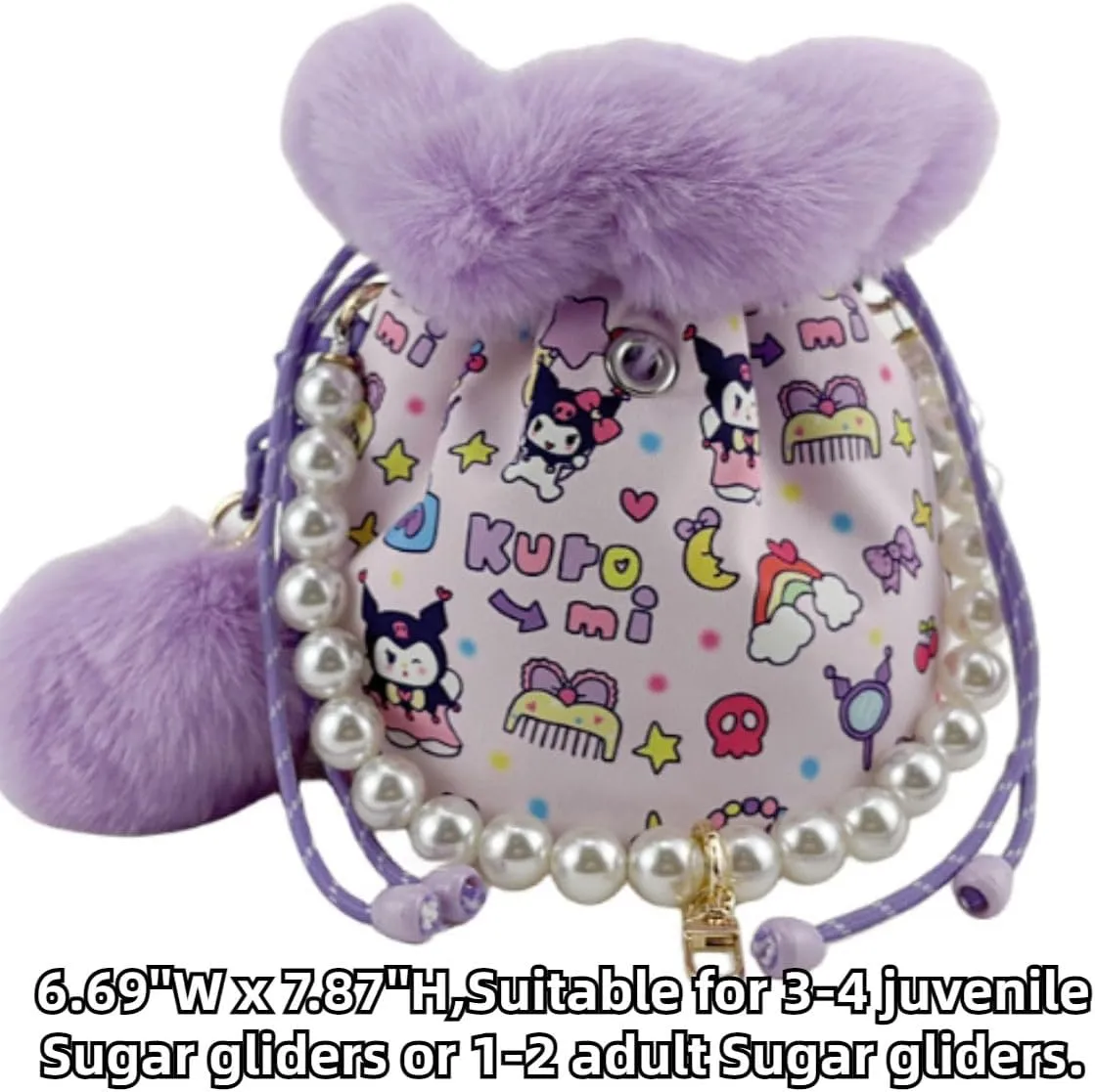 Sugar Glider Bonding Pouch - Soft Sleeping Pouch with Breathable Vent & Drawstring Portable Travel Bag Small Animal Carrier for Sugar Glider Squirrel Hamster Rats Hedgehog Bird Parrot (Pink)