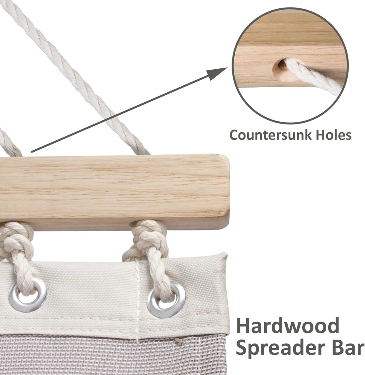 SUNCREAT Hammocks Two Person Tree Hammock, Heavy Duty Hammock for Poolside, Garden, Backyard, Patio, 450lbs Capacity, Gray Waves