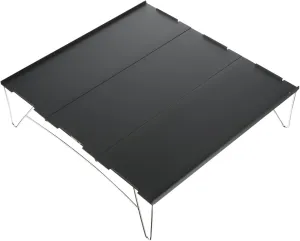 SUPVOX Folding Picnic Table Lightweight Aluminum Camping Desk Portable Outdoor Grill Table Beach Easy Open Fold Design for Camping BBQ Picnics and Travel