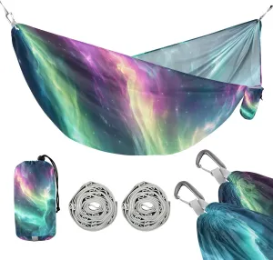 susiyo Portable Camping Hammock Colorful Hues Cloud Printed Lightweight Hammock Comfortable Travel Swing with Tree Straps for Camping Hiking Backpacking Travel or Beach - Up to 330lbs