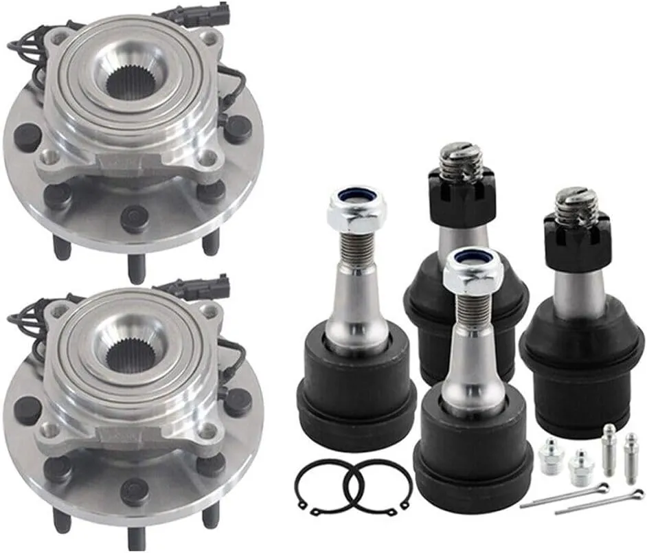 Suspension Kit Assembly Front Left Driver Right Passenger Upper Lower Side 4WD Hub Bearing Ball Joints for Dodge for Ram 3500 2009-2010,for Ram 3500 2011 Sensor Wire-ABS 8pc