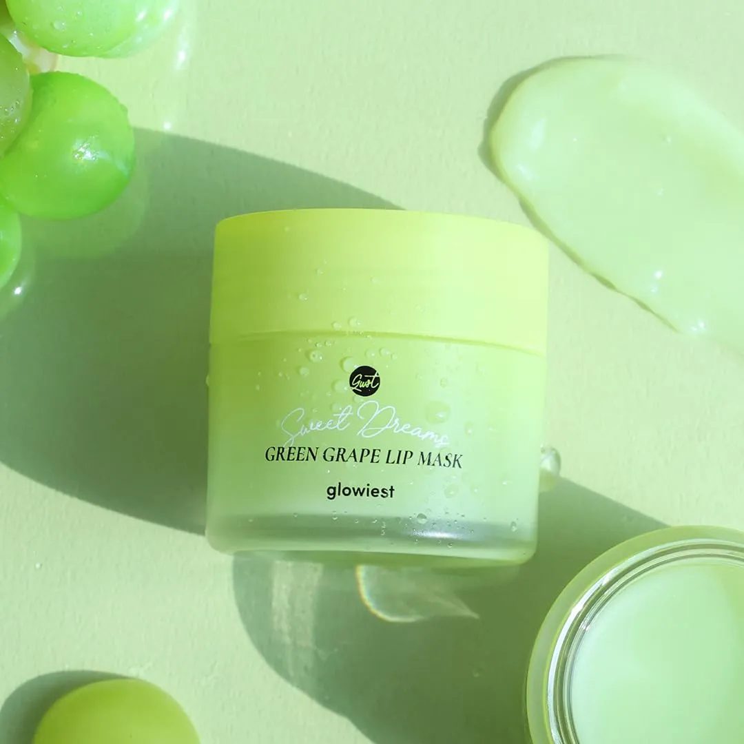 Sweet Dreams Overnight Lip Mask- Nourishing, Plumping and Hydrating Lip Balm | glowiest Sweet Dreams Lip Sleeping Mask | Hyaluronic Acids Vitamin C Shea Butter Antioxidants l Green Grape